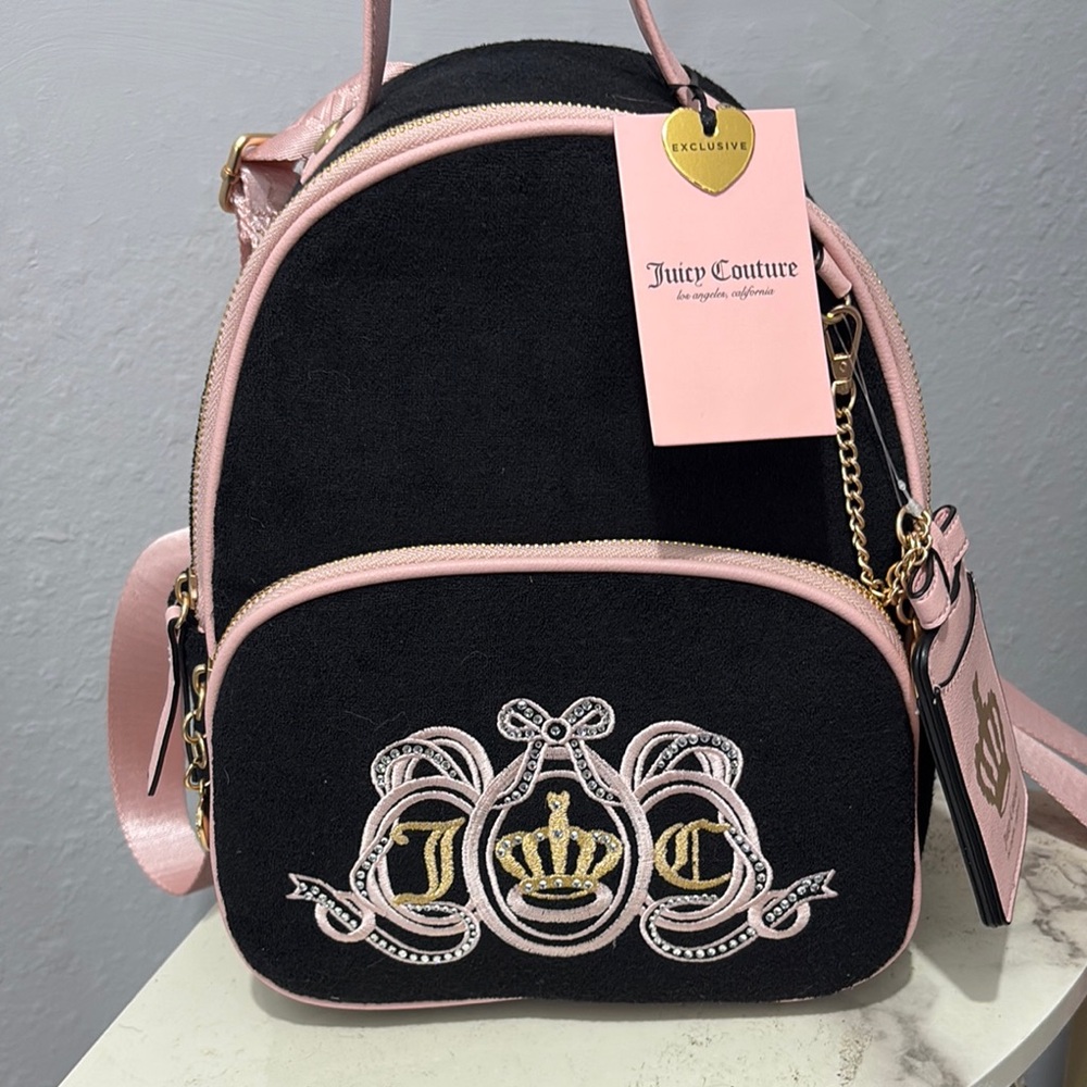 Exclusive !! Juicy Couture Black and Pink Women's Backpack